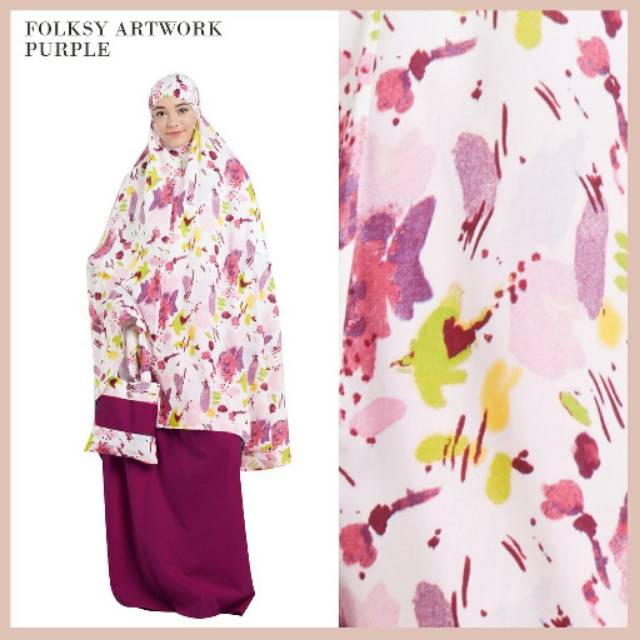 Mukenah folkys artwork purple by tazkia