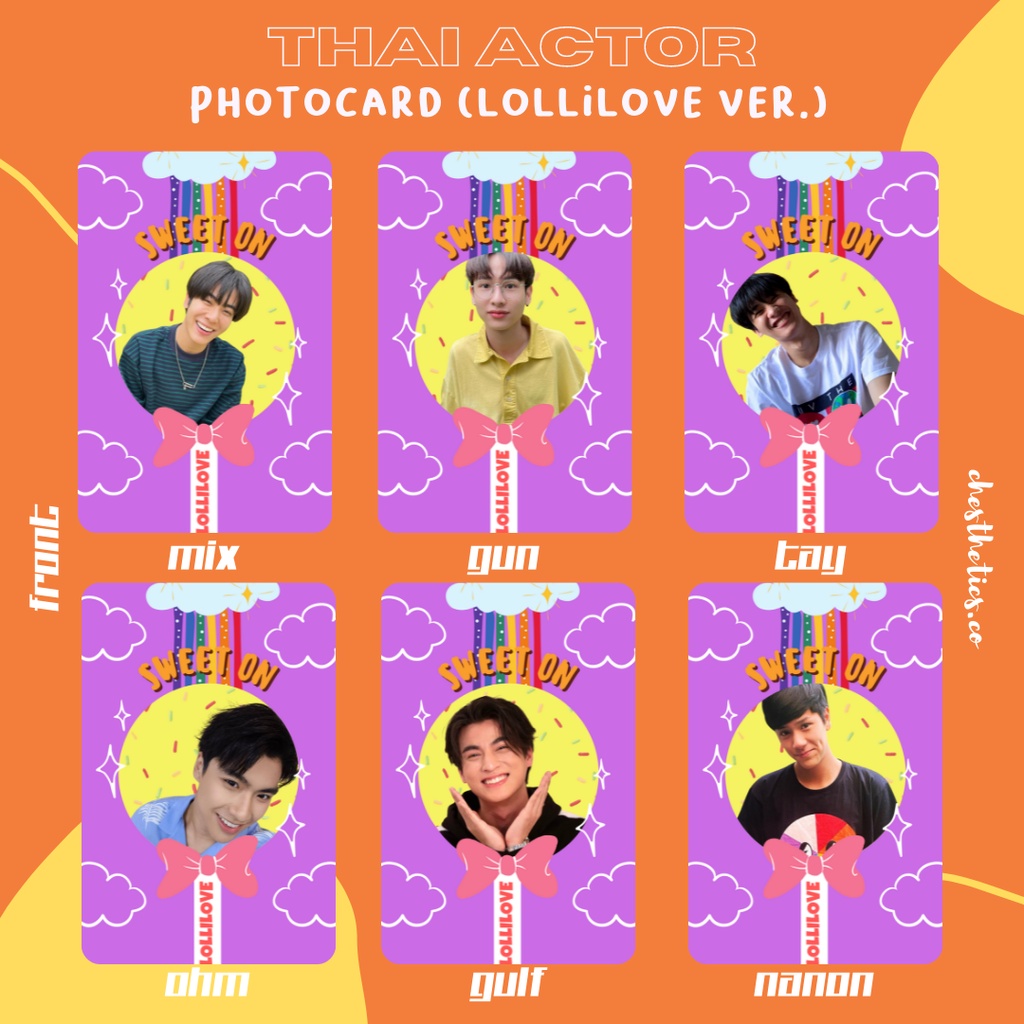 Aktor Thai Actor Deco Photocard Lollilove Ver. (Bright, Win, Mew, Gulf, Tay, New, Ohm, Nanon, Chimon