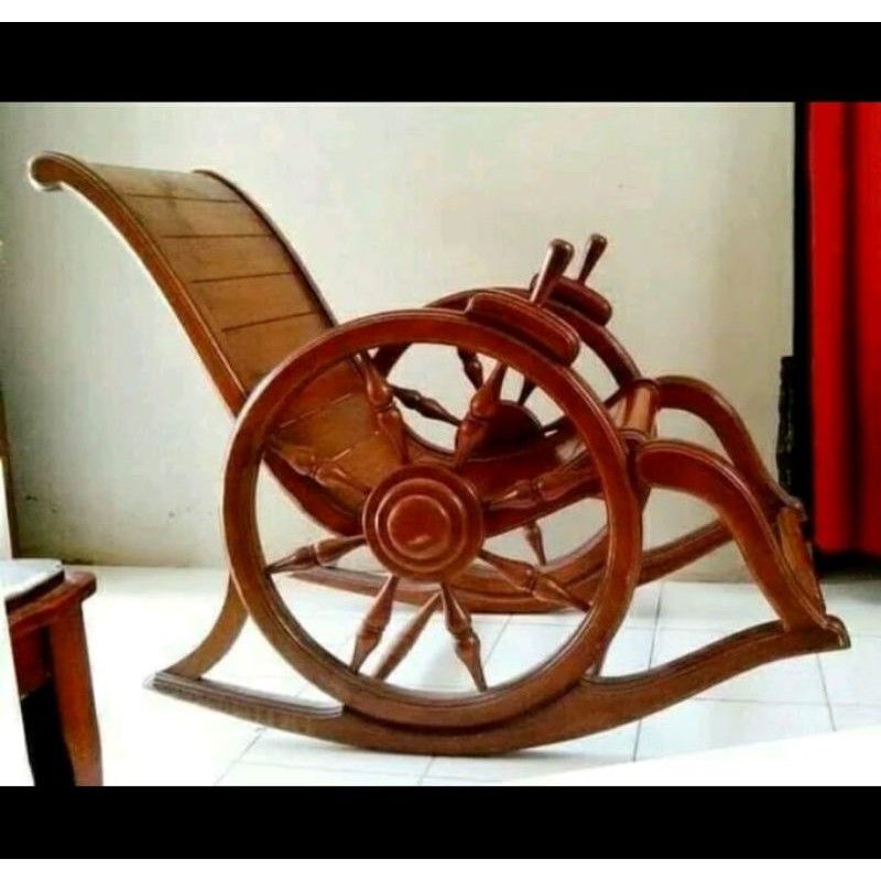 Kursi malas model roda kayu jati / kursi santai full kayu jati terlaris / kursi jati terlaris