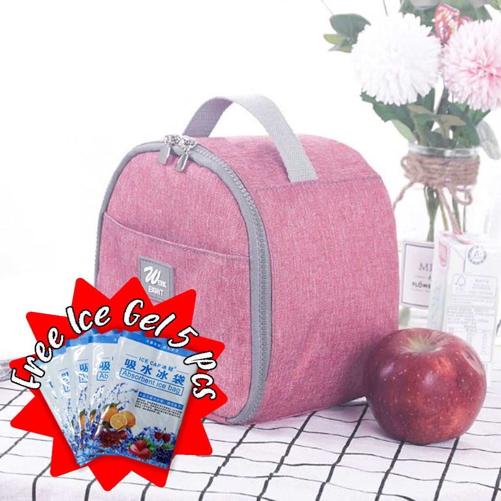 Tas Bekal Makan Tas Iconic Cooler bag Denim H900 Free Ice Gel 5 Pcs