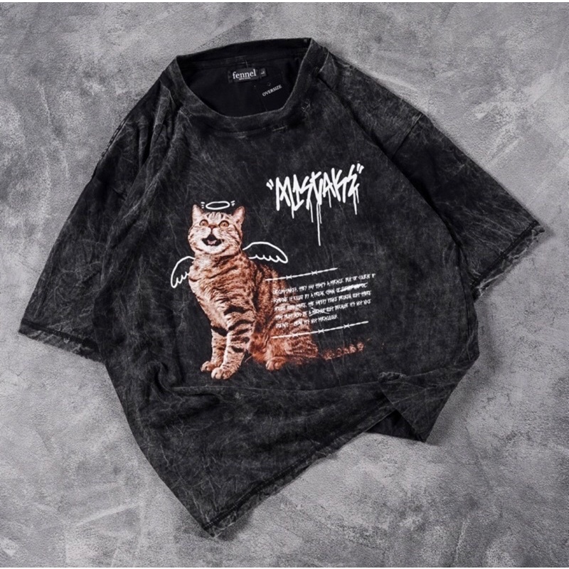 Kaos Wash Distro Oversize Motif Mistake