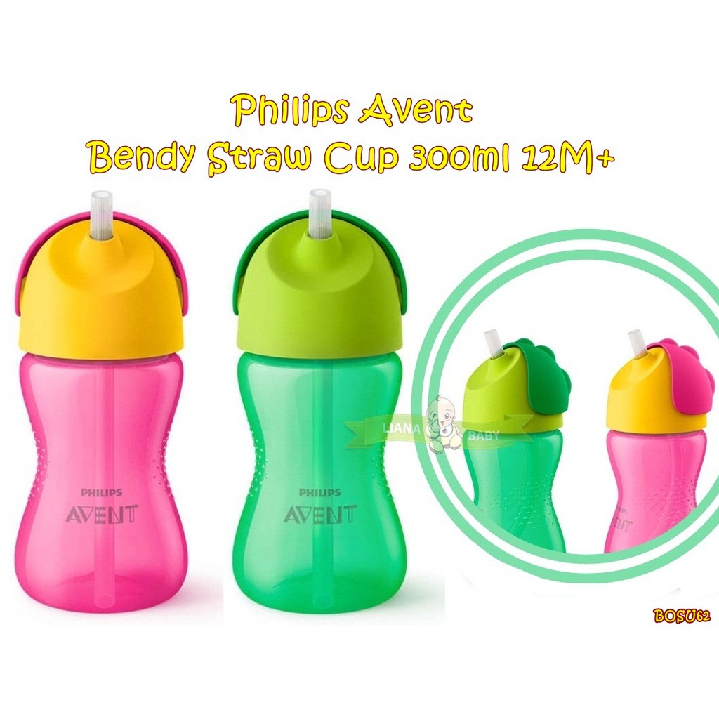 BOSU62 BOTOL AVENT BENDY STRAW CUP 300 ML 12M+