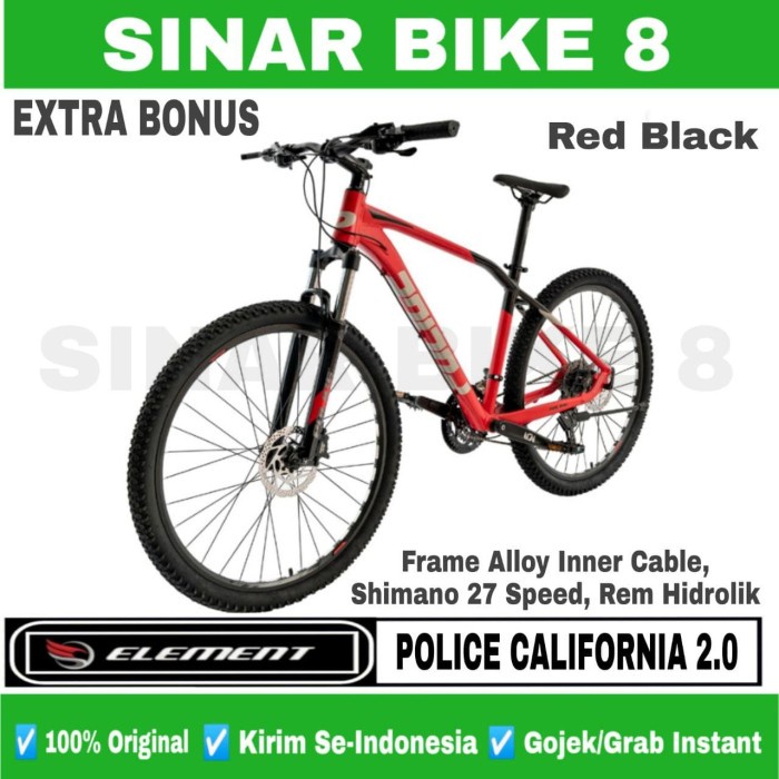 Sepeda Gunung Ukuran 27.5 Inch MTB ELEMENT POLICE CALIFORNIA 2.0 Alloy 27 Speed