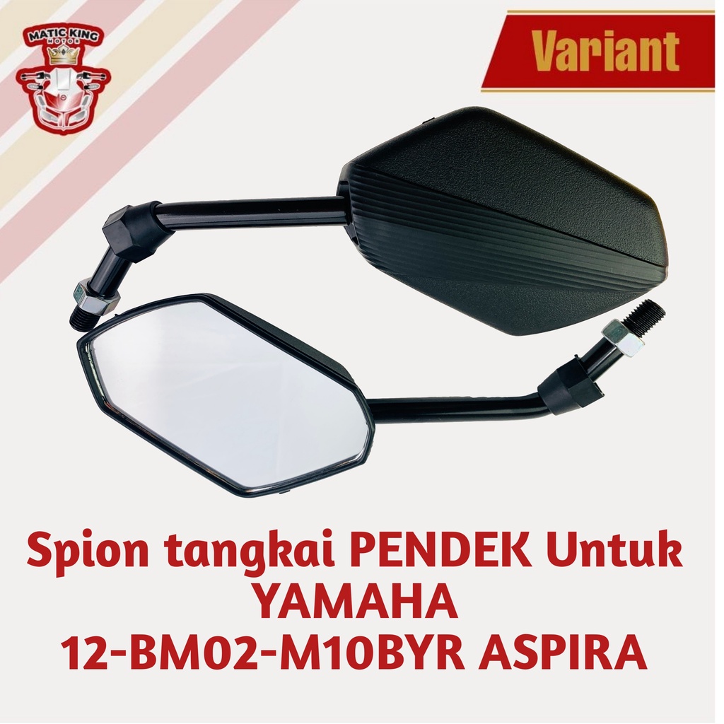 Kaca spion HITAM motor honda yamaha BEAT VARIO SCOOPY SPACY MIO FINO SUPRA X JUPITER Z MX mini standar variasi gagang pendek ASPIRA HONDA BM01