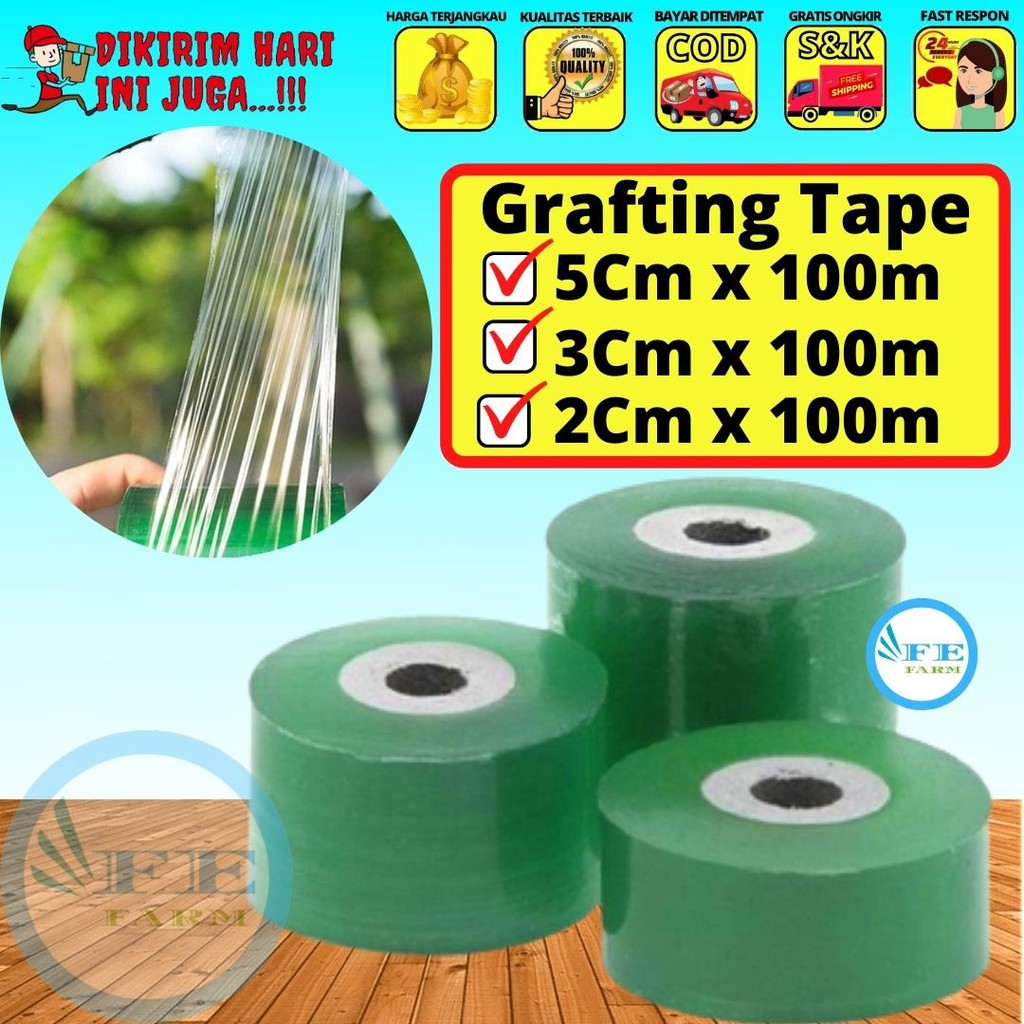 Grafting Tape 2cm 3cm 5cm x 100meter Parafilm Plastik Okulasi Polyolefin FEARM