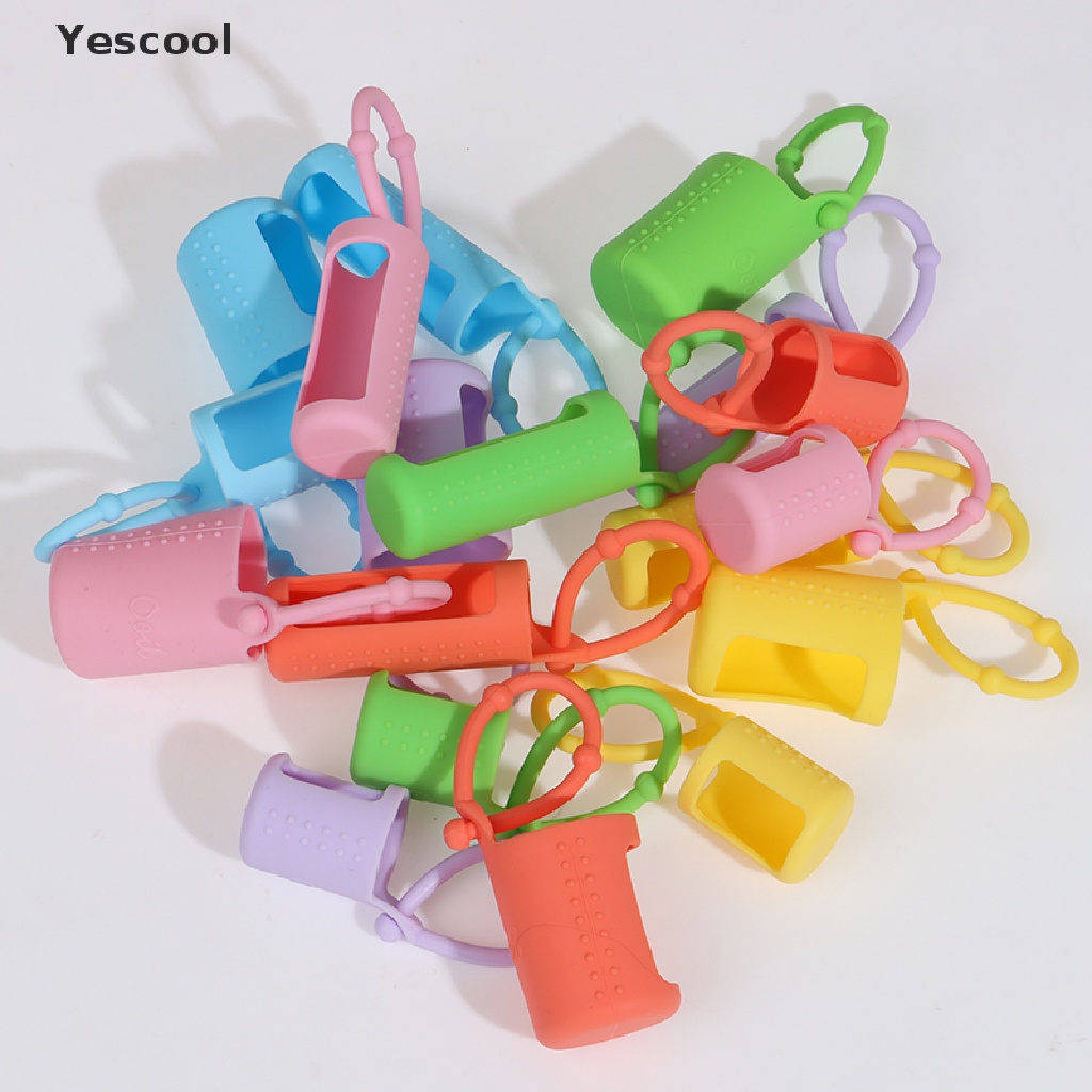 Yescool 6Pcs Casing Pelindung Botol Minyak Esensial 5 / 15 / 10ml Bahan Silikon