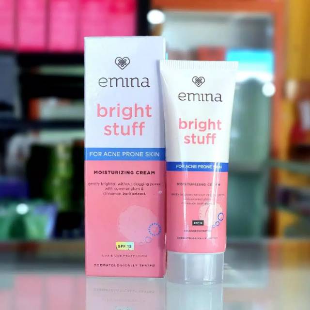 Emina Bright Stuff Moisturizing Cream For Acne Prone 100 Original Pelembab Wajah Shopee Indonesia