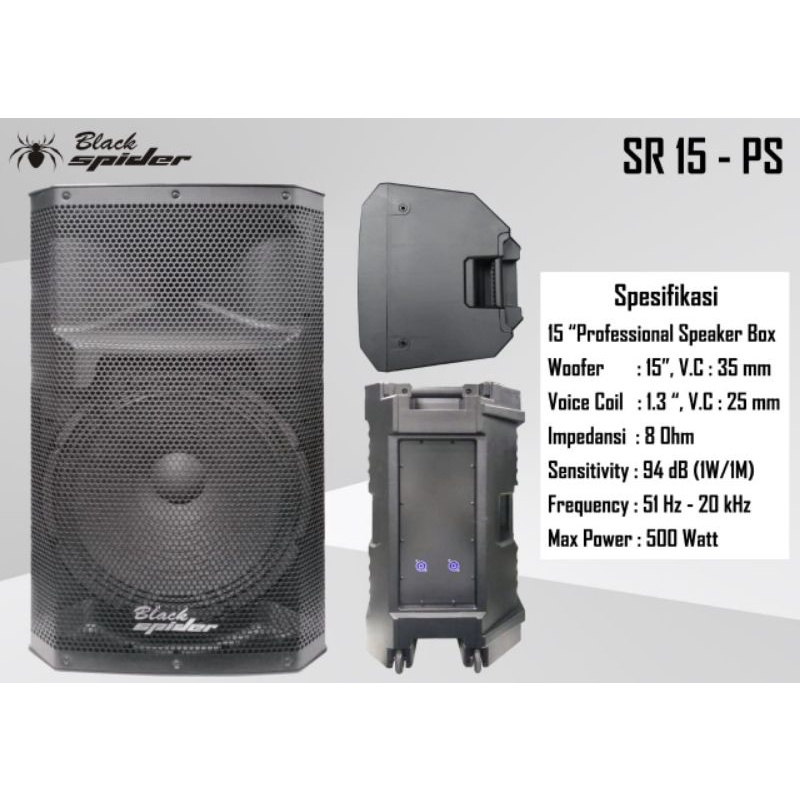 Speaker Pasif Black Spider BS SR-15PS SR15PS SR 15 PS Original 15inchi 15in 500 Watt High Quality Ga