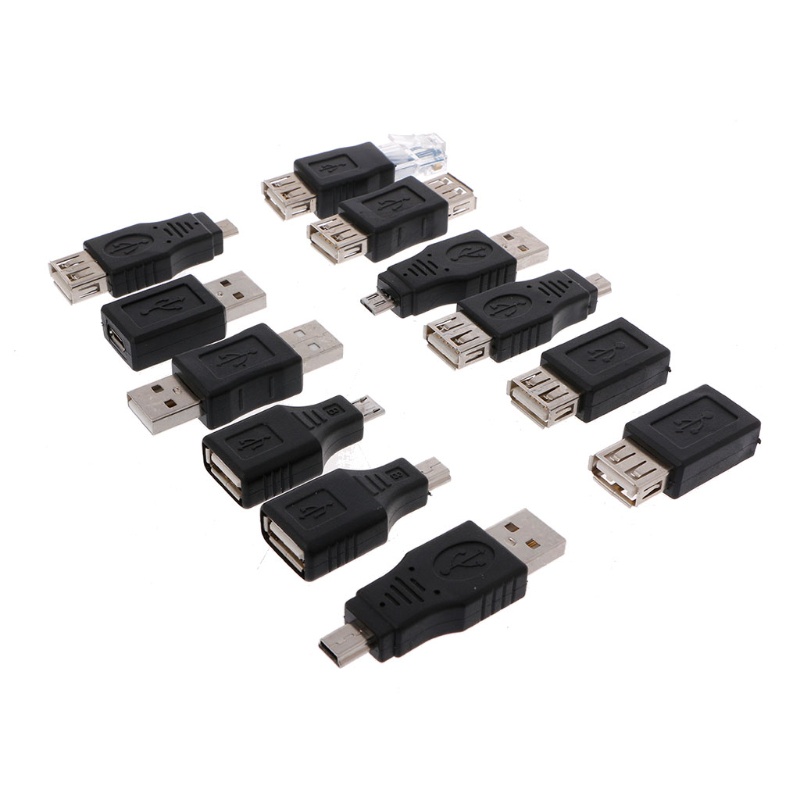 Btsg 12Pcs/Set USB 2.0 A Male to USB Micro Female Adapter Converter