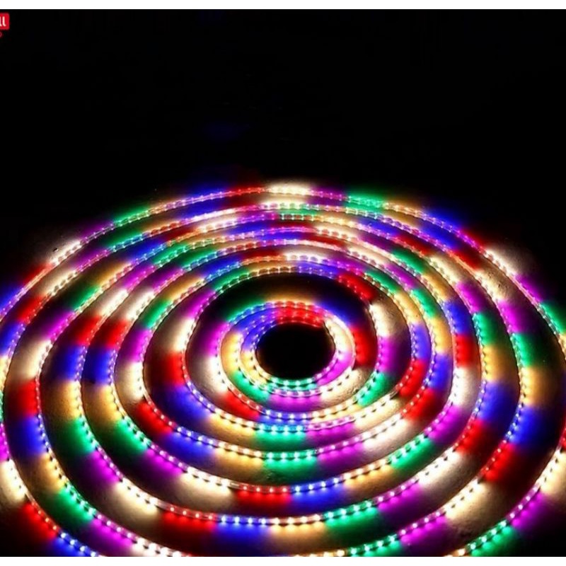 LAMPU LED STRIP SELANG WARNA WARNI  3528 2835 220V + ADAPTOR (07M) 5050 OUTDOOR RGB