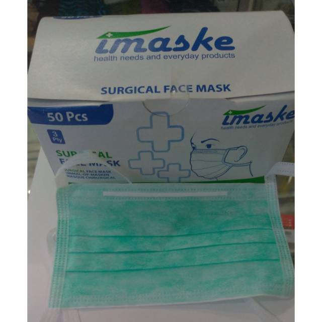 Masker medis / surgical mask merk Imaske Tie On kemasan ecer 5pcs