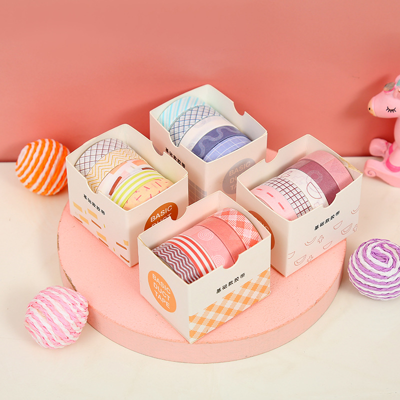 

Solid Color Masking Tape Diary Scrapbooking DIY Decoration Washi Tape 5 Pcs