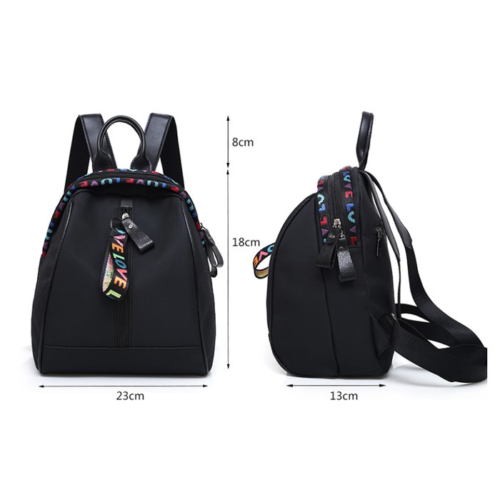 TAS WANITA RANSEL LOVE SRTAP FURBALL BACKPACK IMPORT FASHION KOREA STYLE
