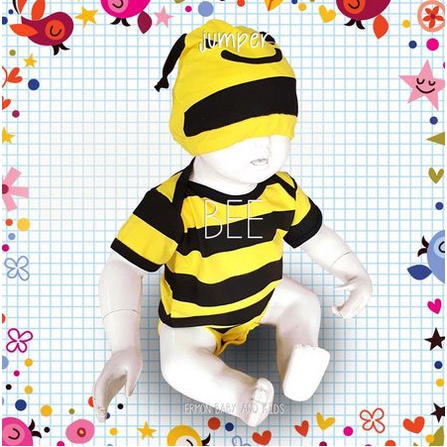 Baju Bayi Jumper Karakter Kostum Lebah Jumpsuit Bayi Baru Lahir Baby Newborn-4
