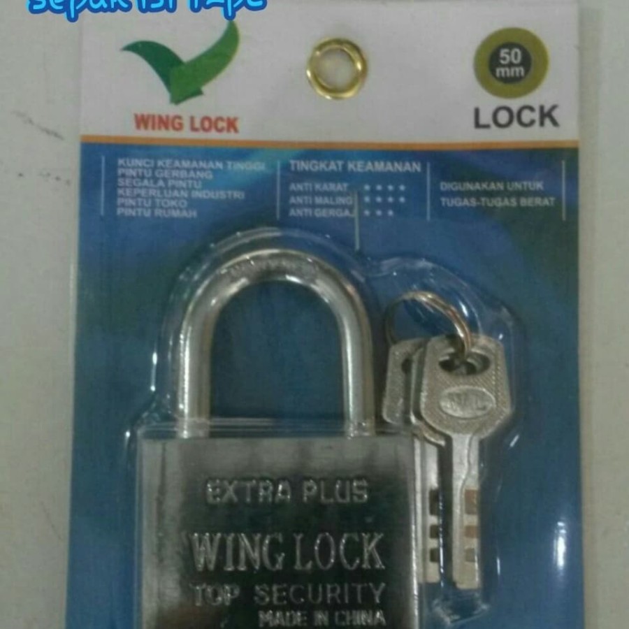 gembok winglock 50mm short gembok wing lock