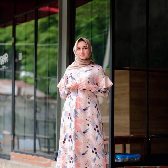 AQILA DRESS by kaleela.id Salem Gamis Motif