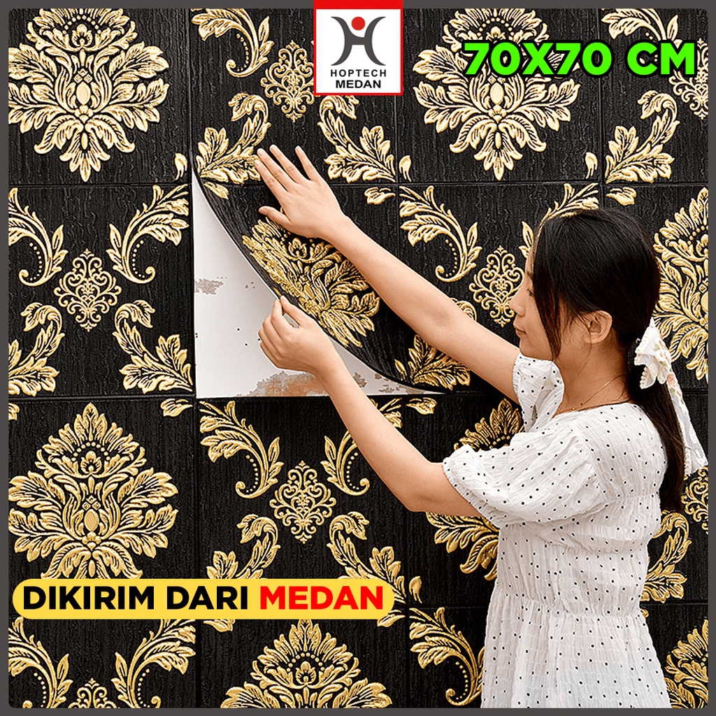 Wallpaper 3D FOAM / Wallpaper Dinding 3D Motif Foam Batik Bunga More High Quality / Wallfoam 3D