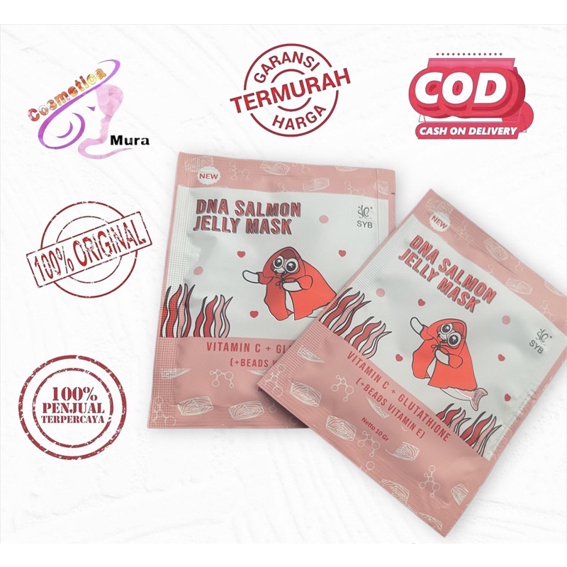 harga per sachet - syb jelly mask salmond dna masker sachet 10 gr - masker Jelly mask salmond dna