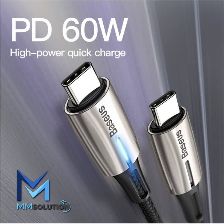 BASEUS Kabel Data USB Type C to Type C 60W 3A Water Drop PD 2.0 QC 3.0