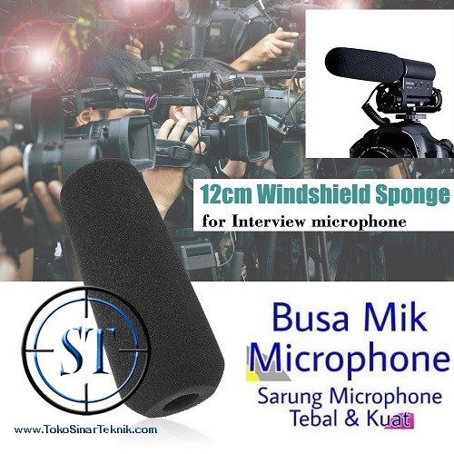 Busa Microphone 12cm Sponge Replacement Foam Mic Windshield Interview Spons Windshield Spon Foam 12 CM