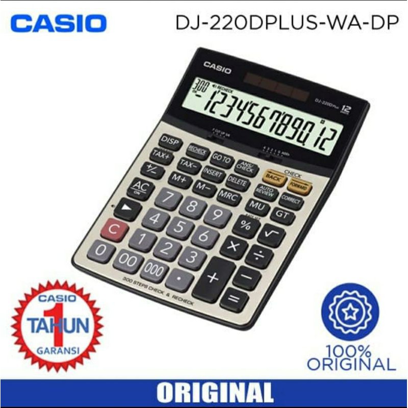 Kalkulator Desktop Casio DJ-220 D - Check &amp; Correct Calculator DJ-220D ORIGINAL &amp; GARANSI RESMI