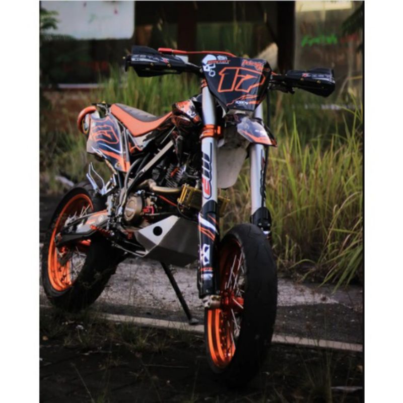 DECAL STICKER FULL CROM BIASA(SILVER)CRF 150L,KLX, DTRACKER, WR155 FULL BODY variation costum stiker