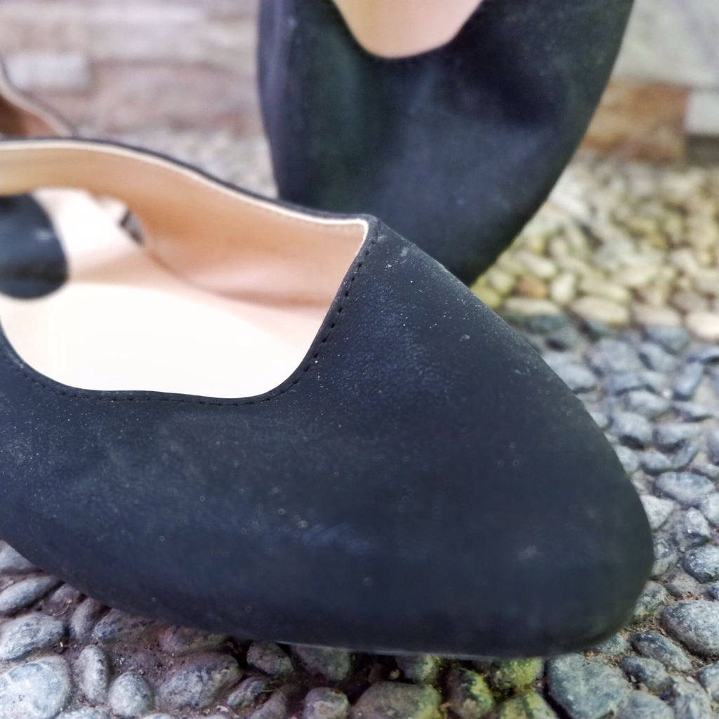 Flat shoes synthetic rubber beludru - Clarenzo