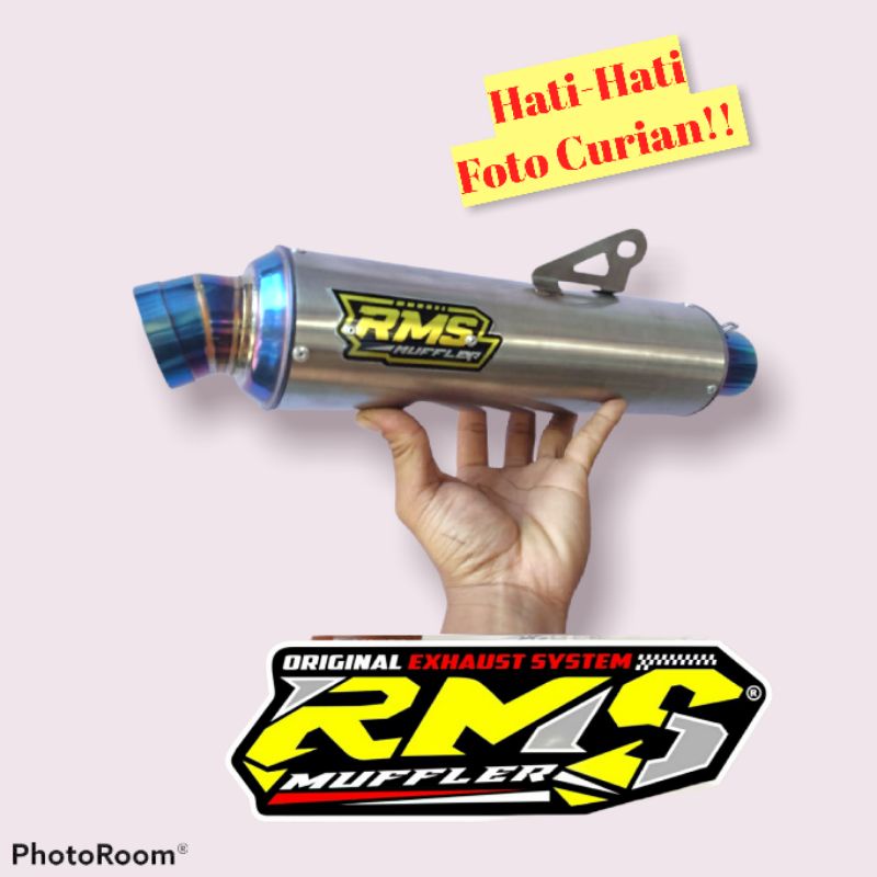 Slincer Knalpot RMS Muffler Jenong Blue cantol d50 suara bas ulem-1