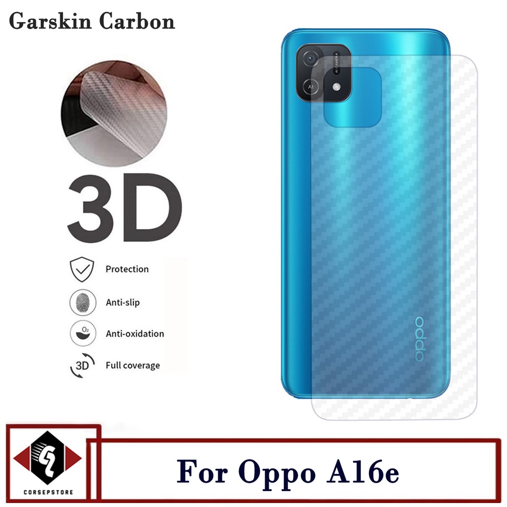 Promo Garskin Oppo A16e Skin Carbon Hydrogel Penutup Belakang Hp