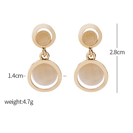 Anting Tusuk Gantung Bahan Sterling silver 925 Hias opal Bentuk Tetesan Air Gaya Korea / retro Untuk Wanita