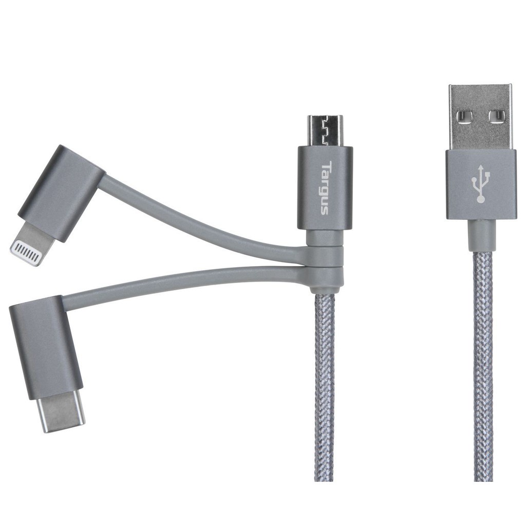 Kabel Data Targus ACC1011 3 in 1 USB A to Micro Usb USB-C Lightning