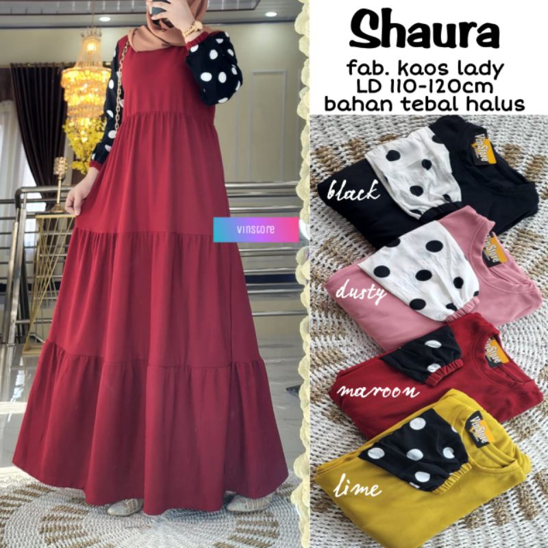 SHAURA MAXI DRESS [PASTI ORI] BY VINSTORE SOLO