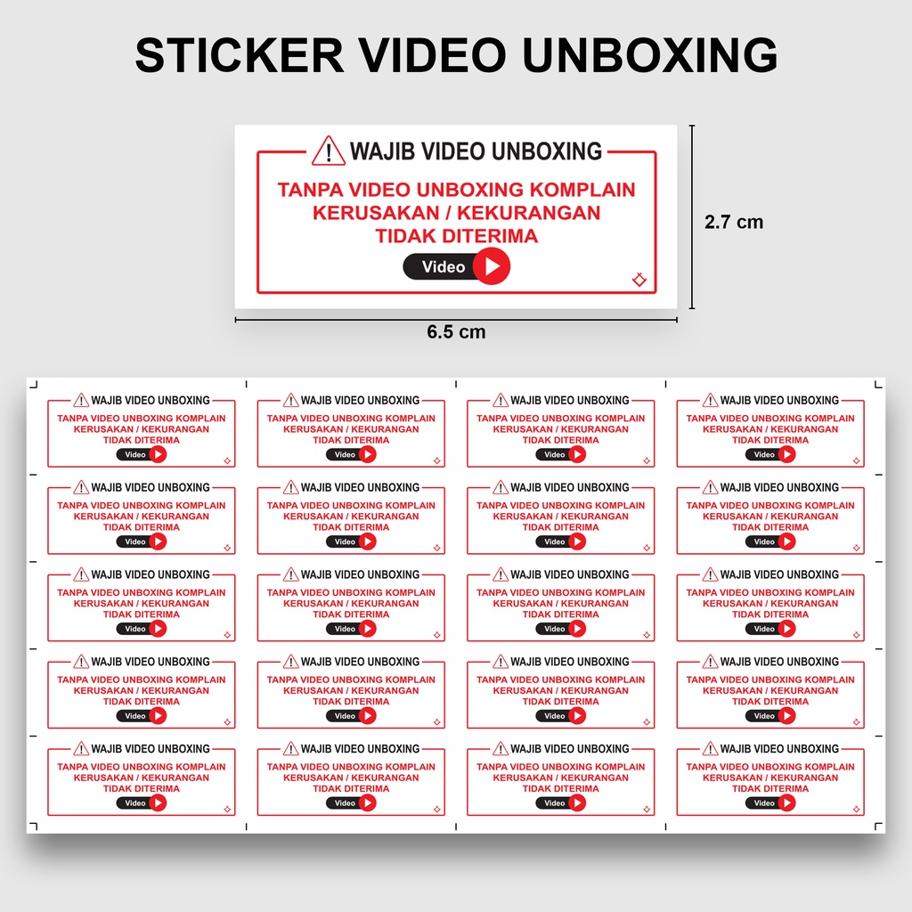 

(HNR)Sticker Video Unboxing B 100pcs