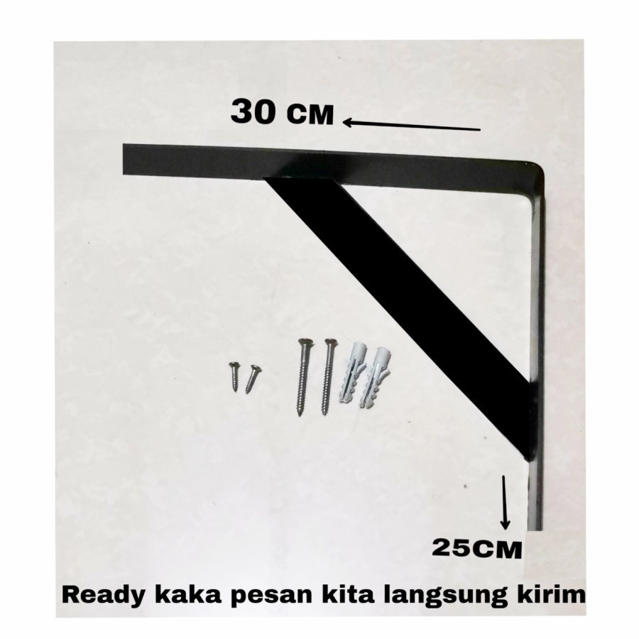 NEW Besi Siku L Ambalan 30cm Kuat 100Kg Bracket Dinding Rak Buku Pot Bunga