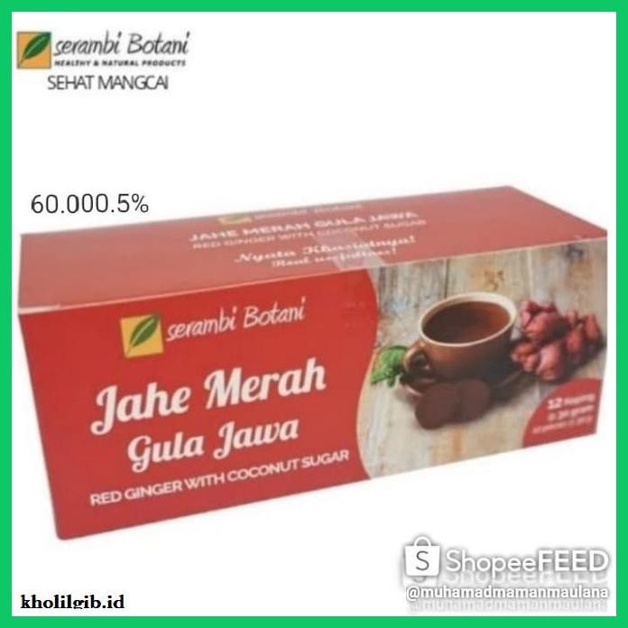 

lanoisidartdrink- jahe merah gula jawa isi 12 serambi botani -asliii-bngittt.