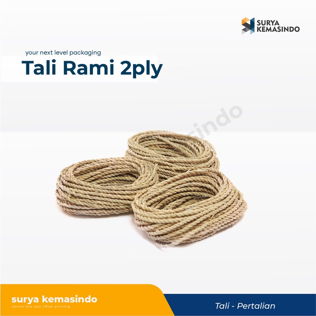 

Tali Rami 2 PLY (+- 5,5 meter) tali/rami/talirami/taliserat/hampers/kado