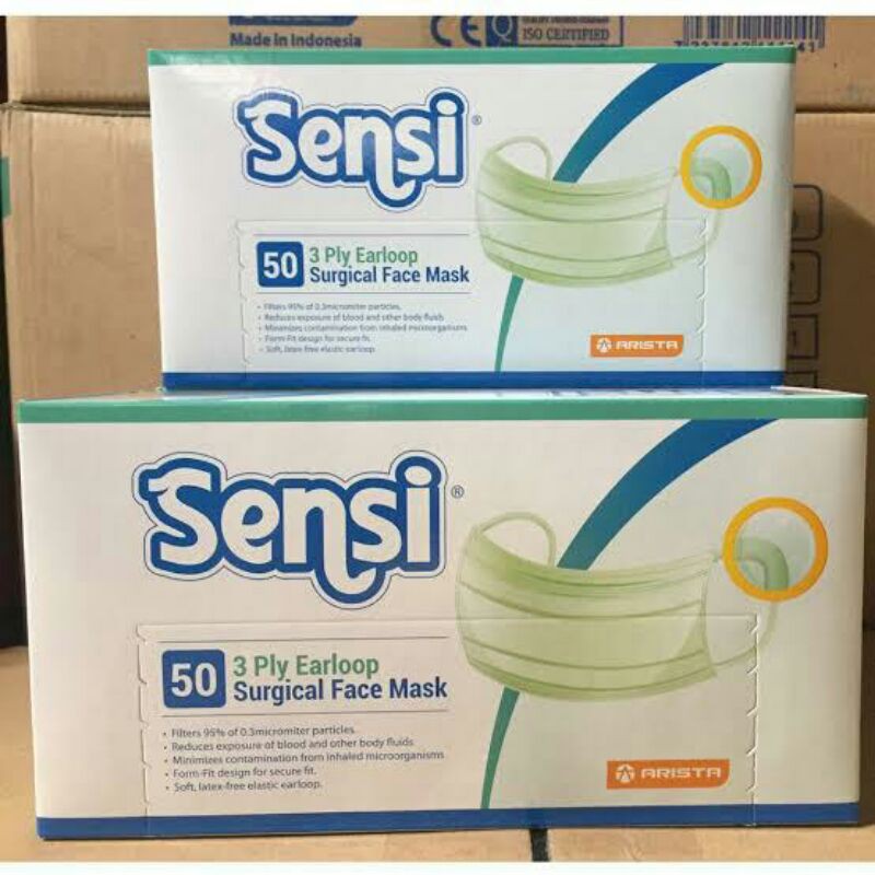 Masker Medis Sensi Earloop isi 50pcs 3ply
