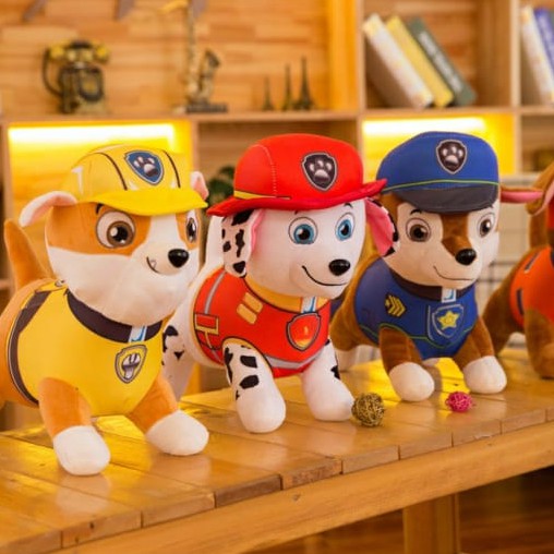 Boneka Dogie Patroli Bahan Plush Tinggi 30cm