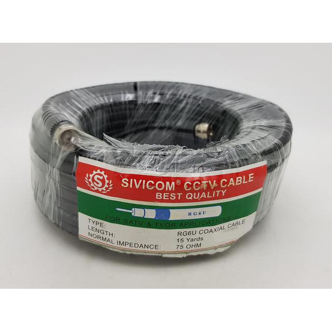 SIVICOM 15 yard kabel cctv / antena tv with 2 pc konektor F drat