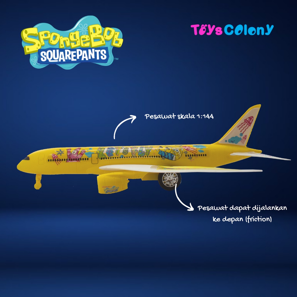 Mainan Anak/Pesawat Boeing Mainan/Pesawat Spongebob/RKC07003-2