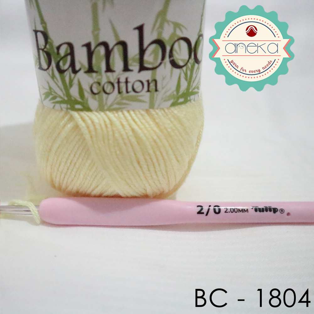 Benang Rajut Katun Bambu / Bamboo Cotton Yarn 3 - 1804 Kuning Baby