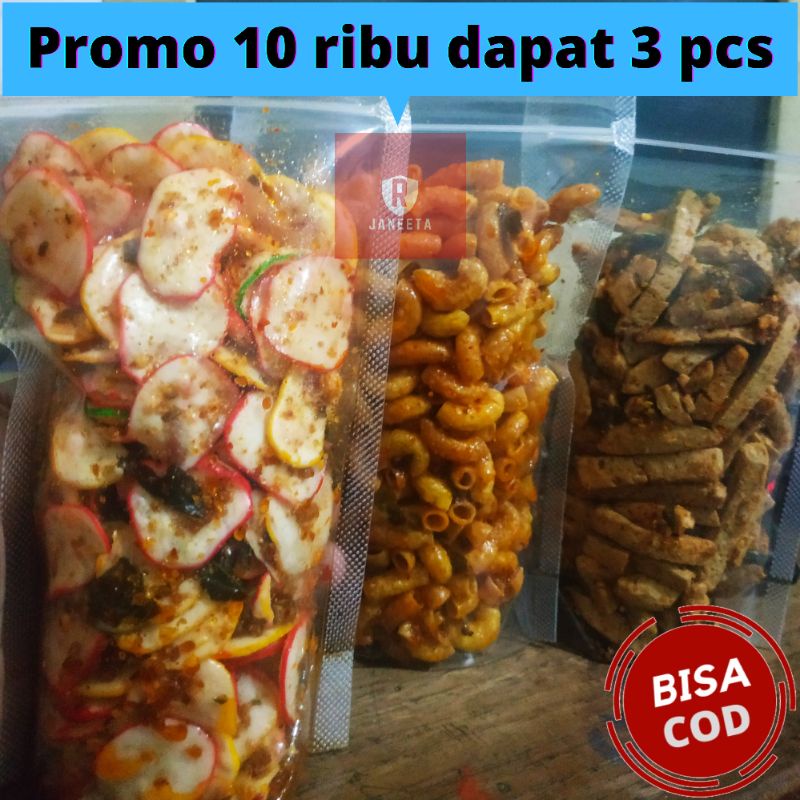 10 Ribu Dapat 3 Bungkus Basreng Makroni Sebling Mix Pedas Daun Jeruk-1