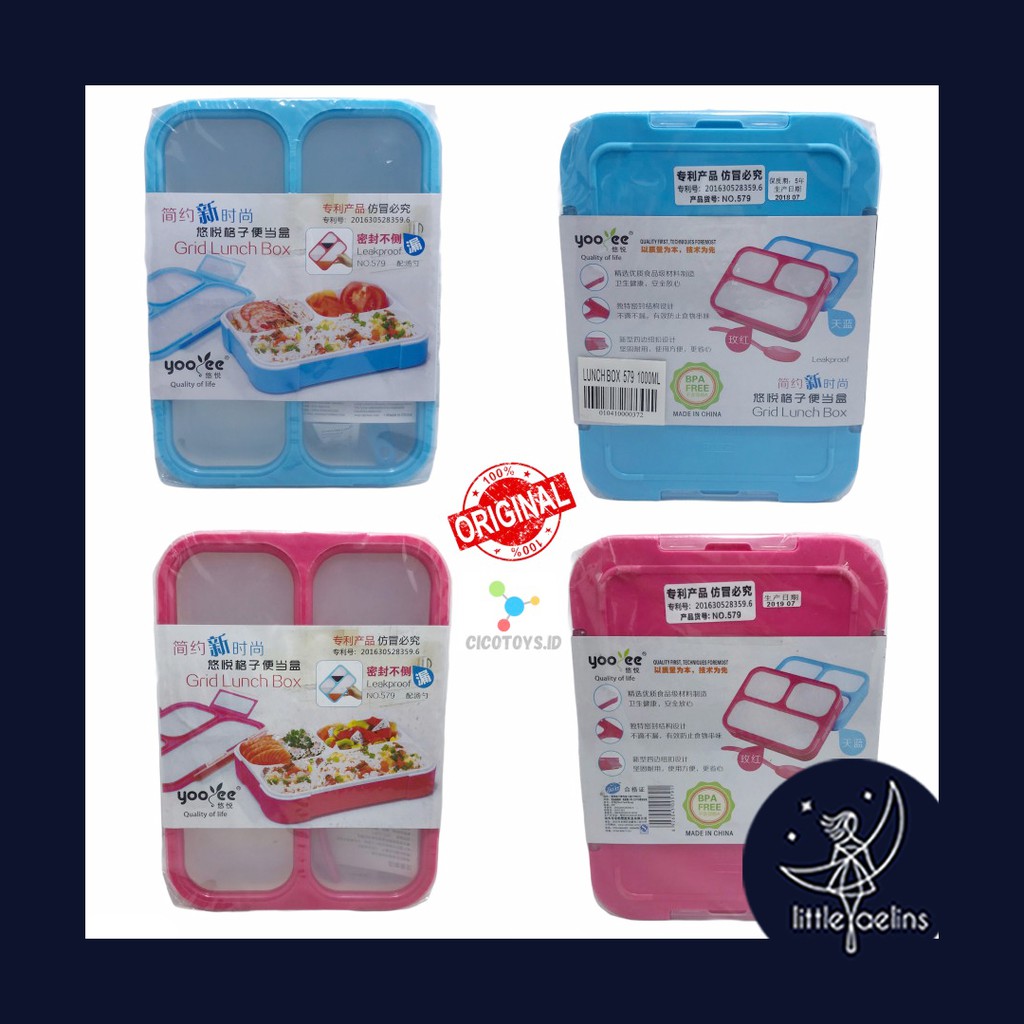 YOOYEE TEMPAT MAKAN TEMPAT BEKEL LUNCH BOX 3 SEKAT KARET ANTI TUMPAH