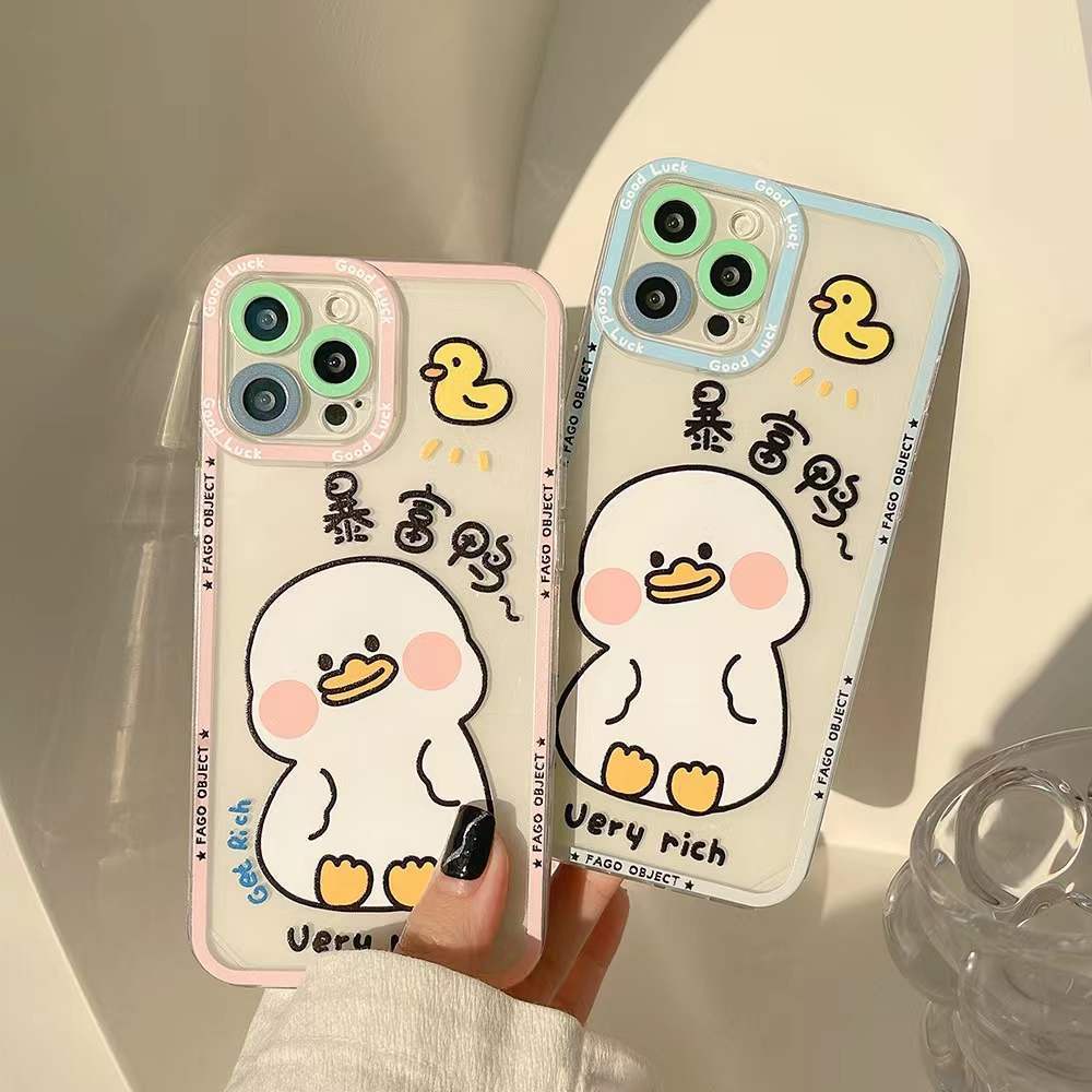 Soft Case Silikon TPU Motif Bebek Untuk IPhone 12 13 SE2020 6 6S 7 8 Plus X XS XR 11 Pro Max