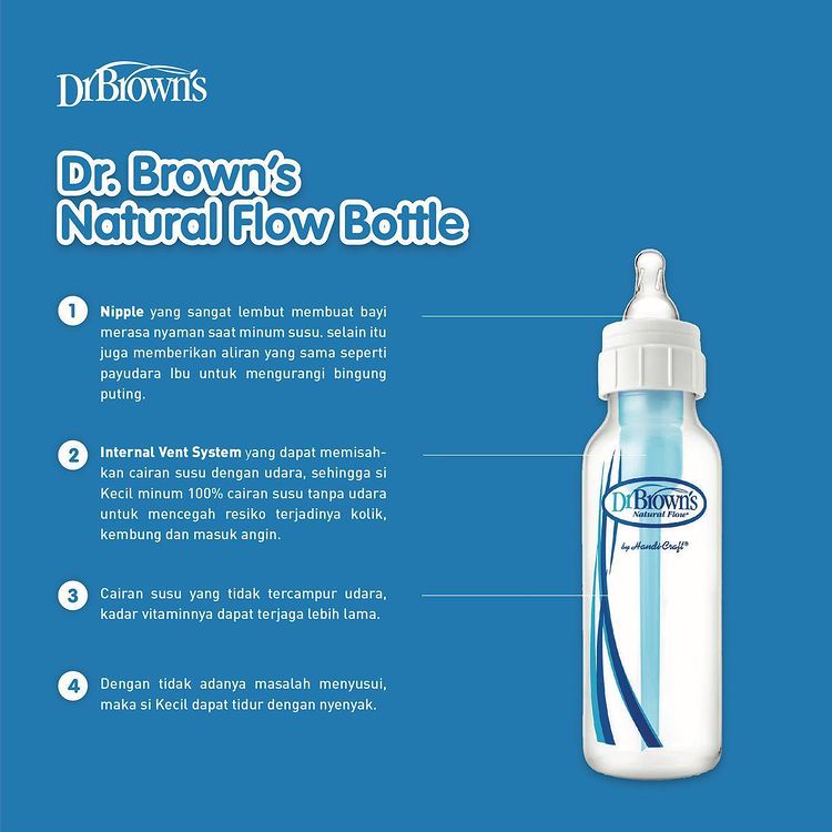 Castle - Dr. Browns Standart Baby Bottle 60ml / 120ml / 250ml / 8oz - Botol Susu Bayi 155 / 255 / 056
