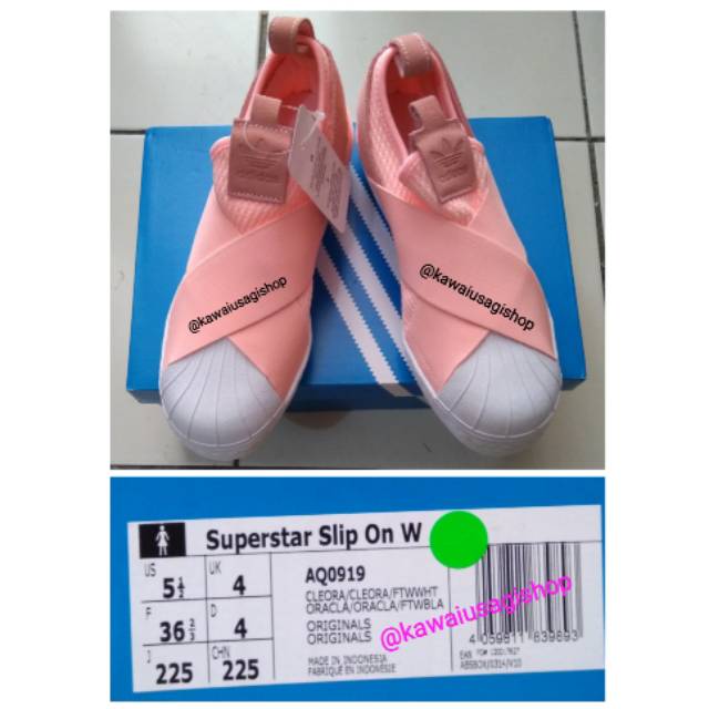 ORIGINAL adidas superstar slip on peach