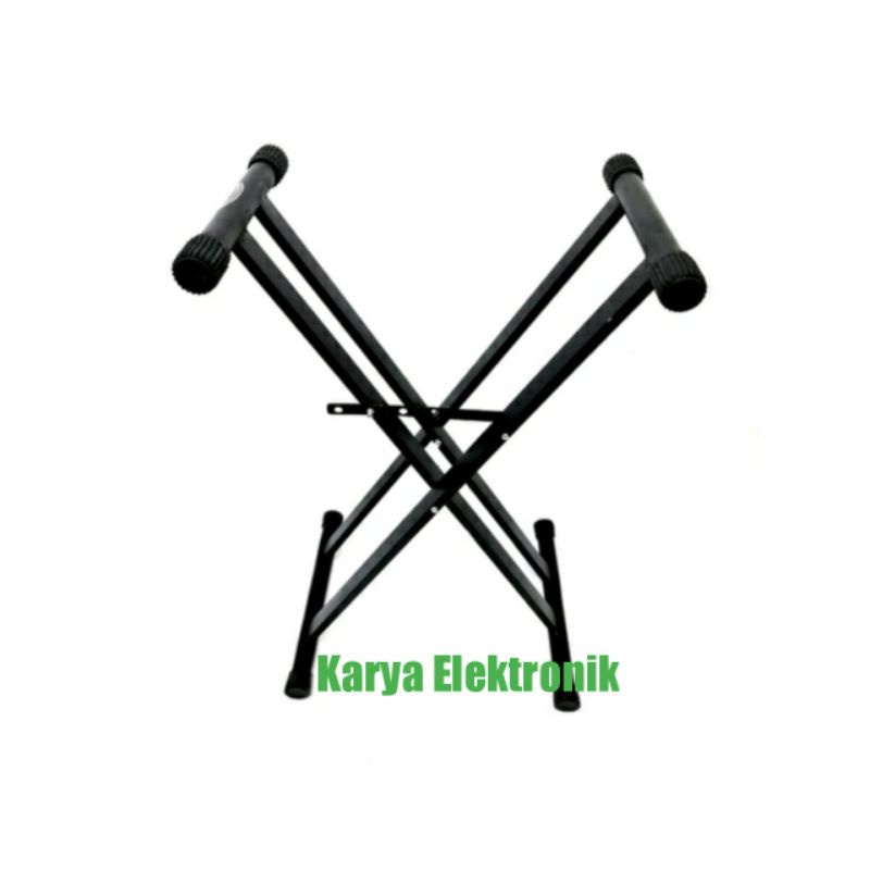 STAND KEYBOARD BESI kaki double kokoh kuat untuk keyboard kecil dan besar