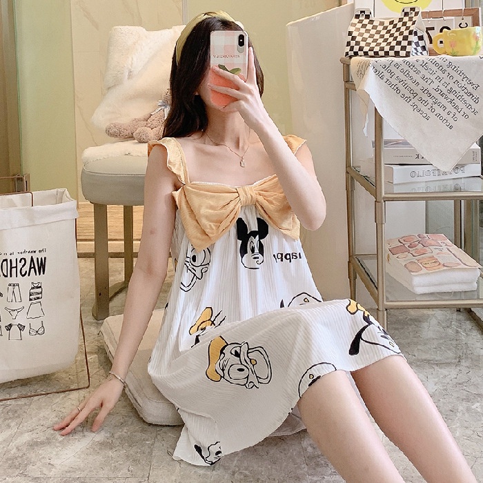 Lovera Daster Lucu Kekinian Model Tanktop Pita Besar Import