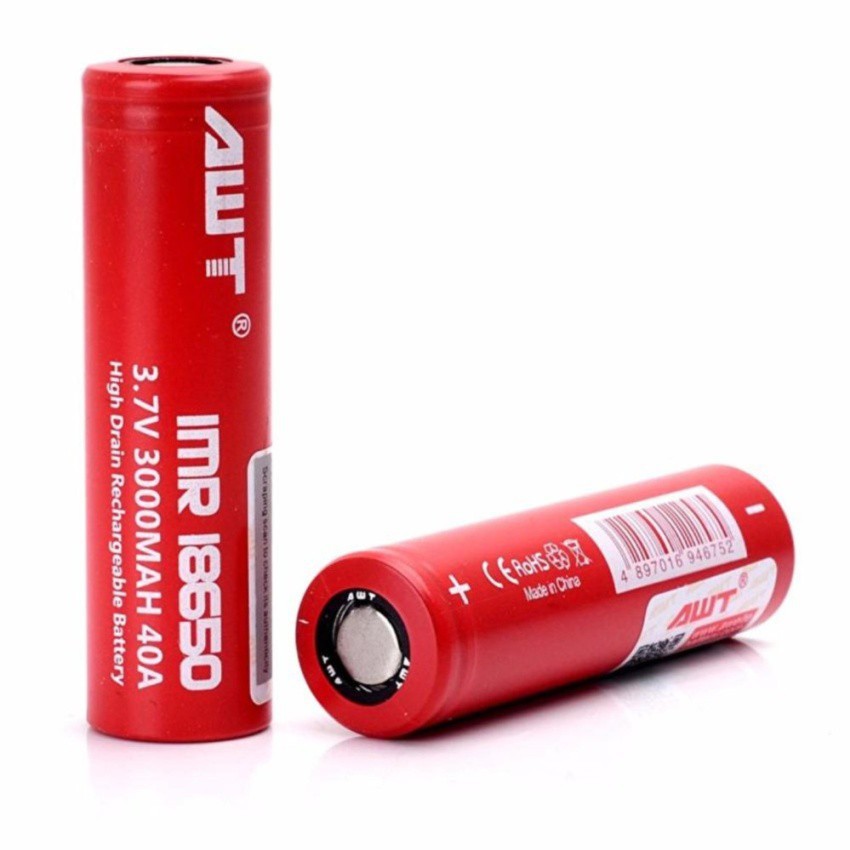 Baterai Vapor AWT MERAH 3000mAh 40A Battery 18650 Rokok Elektrik Professional - 1 PCS