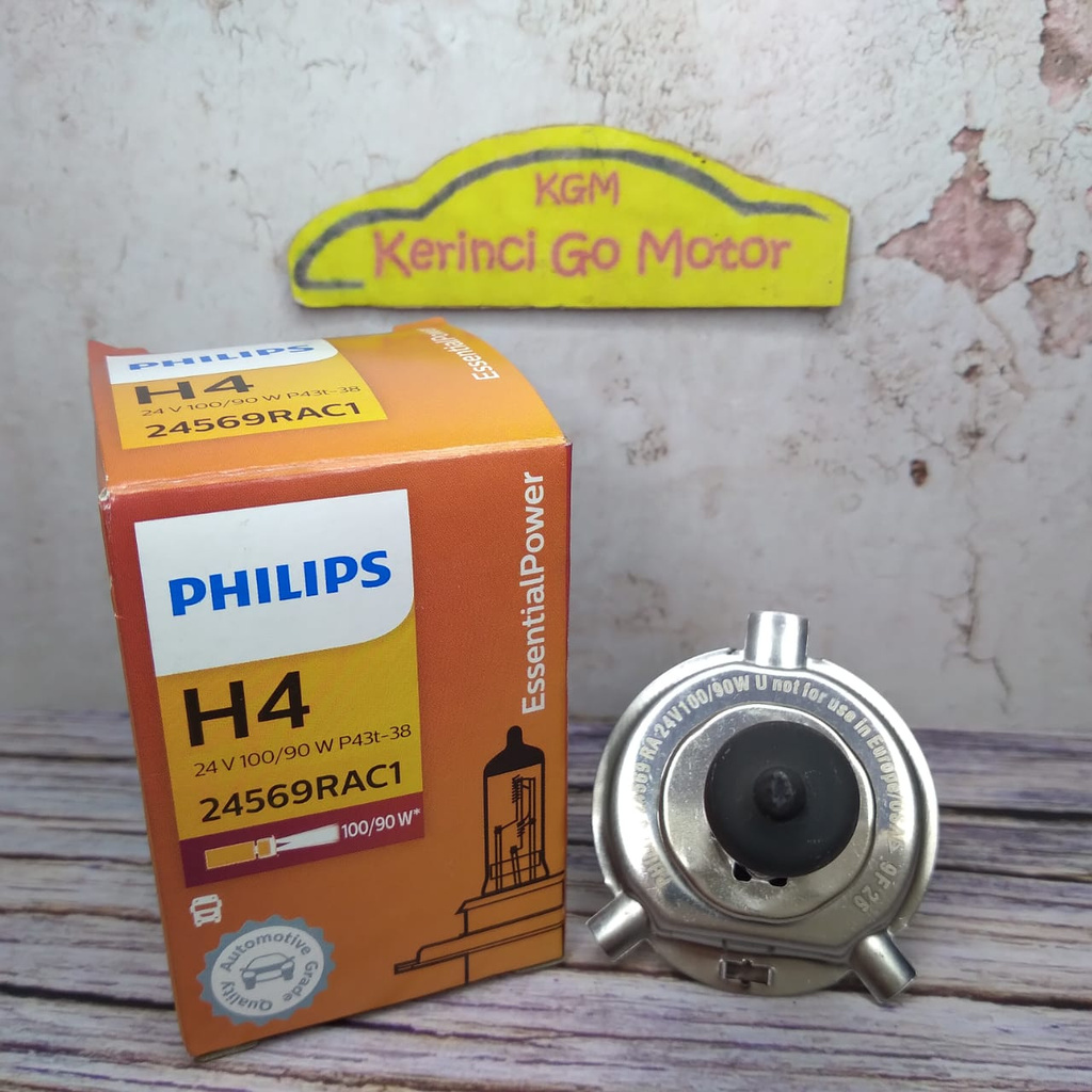 Bohlam Halogen Philips H4 24V 100/90W 24569RAC1 - Lampu Headlamp H4